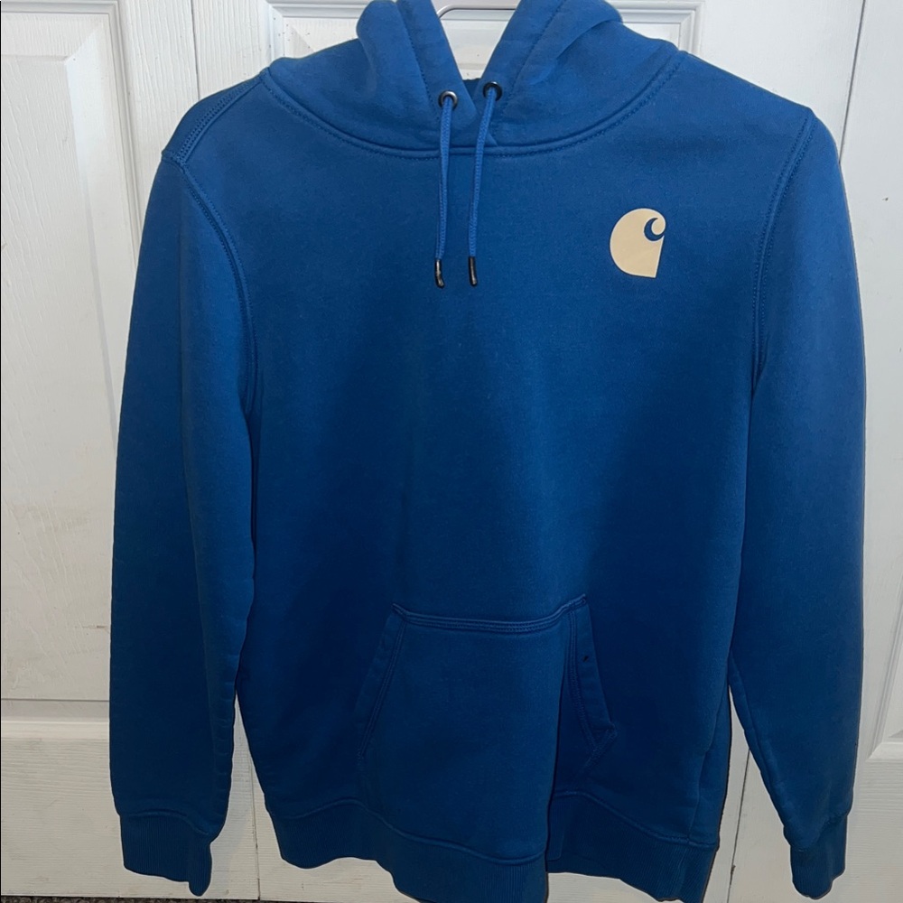 Carhartt Women’s Relaxed Fit Royal Blue and Cream hoodie